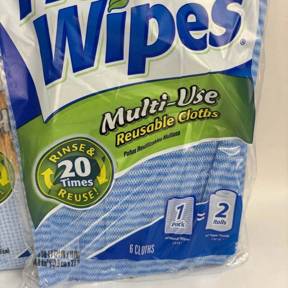 Clorox HANDI WIPES CLOTHS ABSORBENT MULTIPURPOSE CLEANING TOWELS BLUE 3 Packs